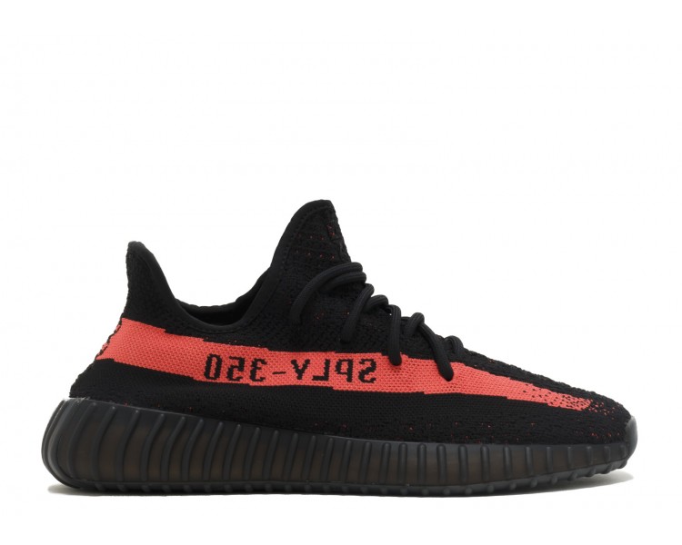 yeezy black and red stripe
