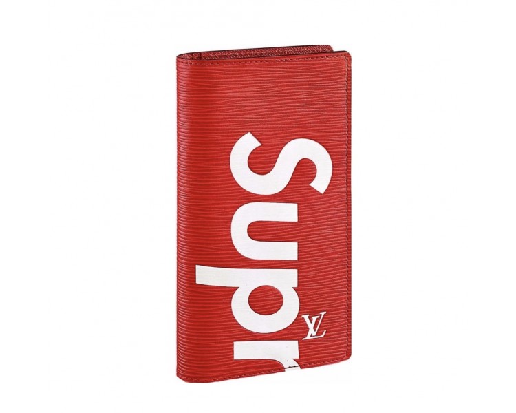 Louis Vuitton x Supreme Brazza Wallet Red