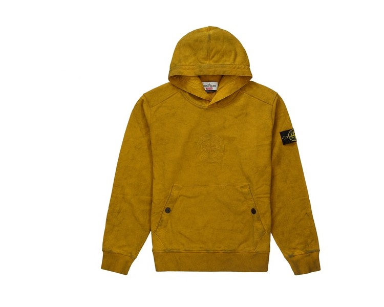 MS Fine T-Shirt  Supreme Stone Island Hooded Sweatshirt Yellow